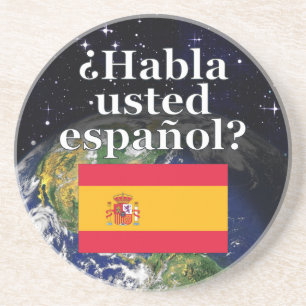 Talar du spanska? Flagga och jord Underlägg Sandsten