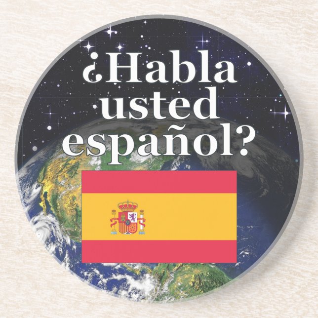 Talar du spanska? Flagga och jord Underlägg Sandsten (Framsidan)