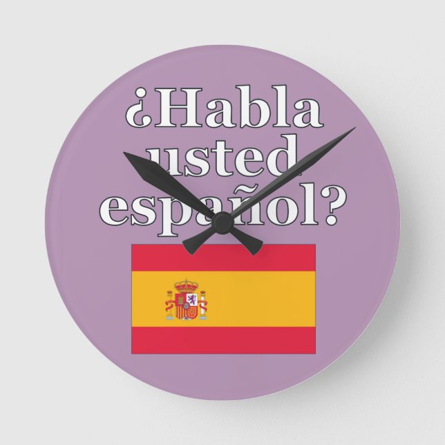 Talar du spanska? Flagga Rund Klocka (Framsida)