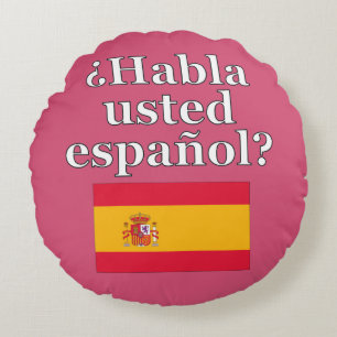 Talar du spanska? Flagga Rund Kudde