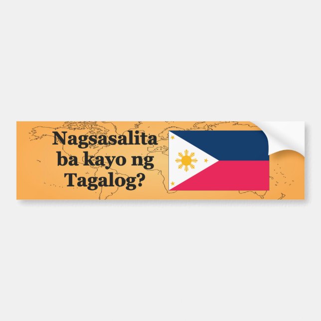 Talar du Tagalog? Flagga bf Bildekal (Framsidan)