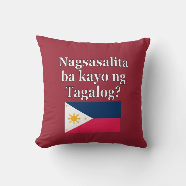 Talar du Tagalog? Flagga Kudde (Framsida)