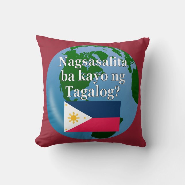 Talar du Tagalog? Flagga och global Kudde (Framsida)