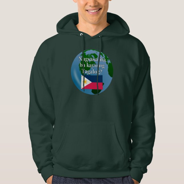 Talar du Tagalog? Flagga och global Sweatshirt (Framsida)