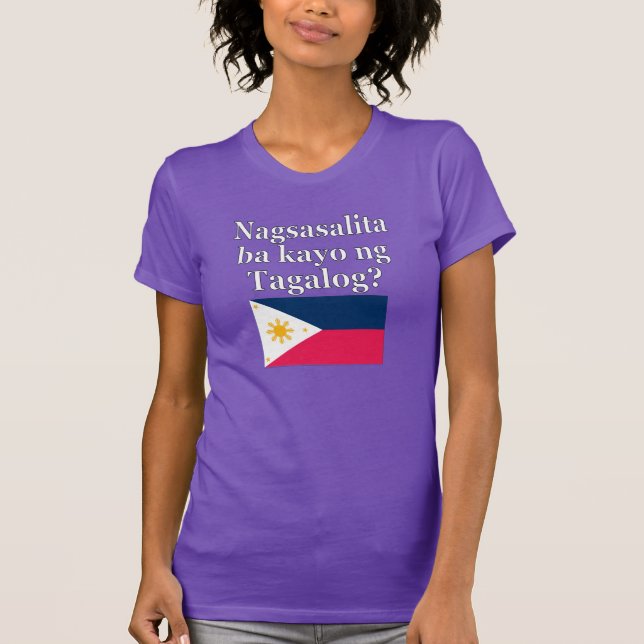 Talar du Tagalog? Flagga T-shirt (Framsida)