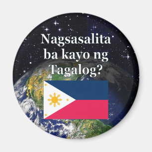 Talar du Tagalog? i Tagalog. Flagga och jord Magnet