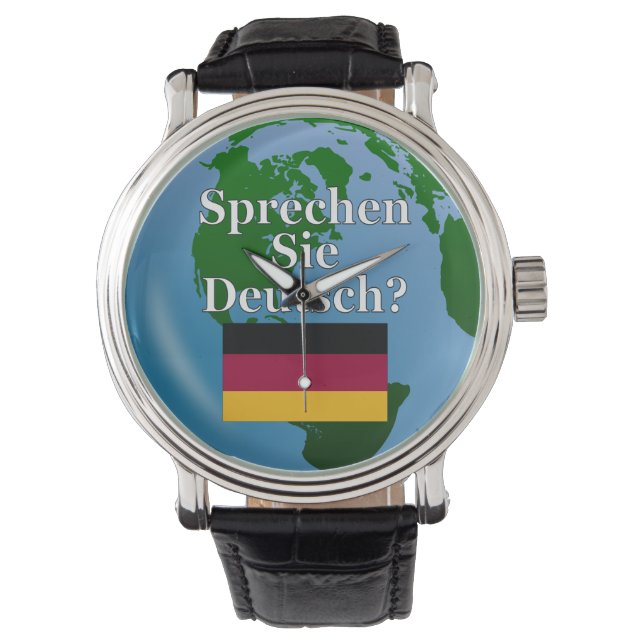 Talar du tyska? Flagga och global Armbandsur (Framsida)
