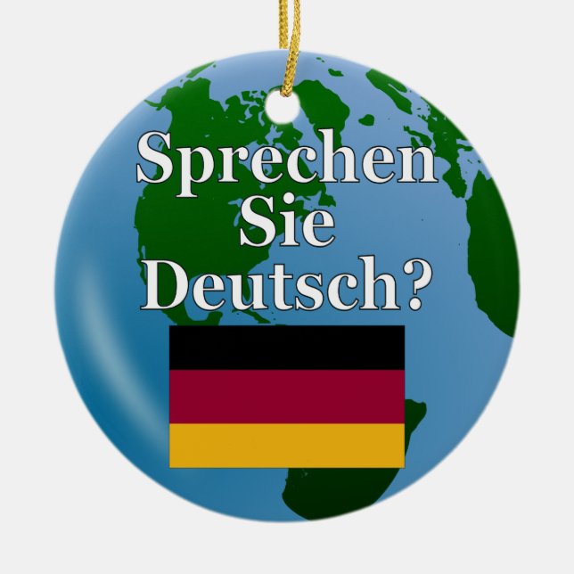 Talar du tyska? Flagga och global Julgransprydnad Keramik (Framsidan)