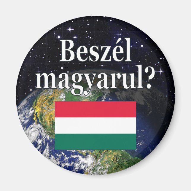 Talar du ungerska? Flagga och jord Magnet (Framsidan)