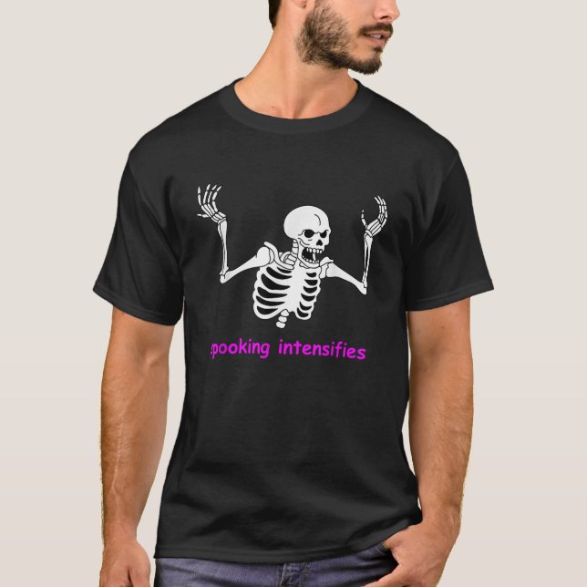 Talar Intensifierar Spooky Skeleton-Internetnota T Shirt (Framsida)