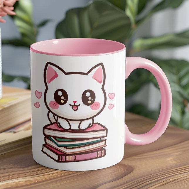 Talar och Svan gör min dag - Katt Hund Bokar Foto Mugg (This cozy and creative design is perfect for anyone who loves their pets as much as their books)
