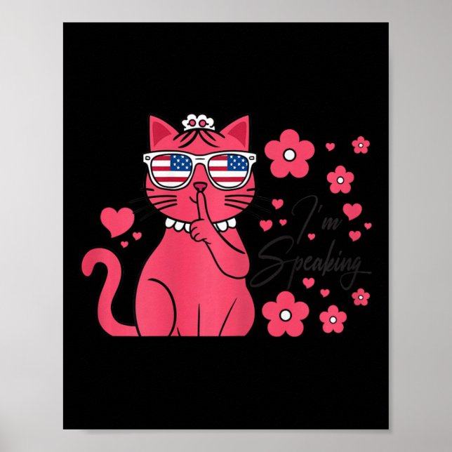 Talare: Kamala Harris Funny Rosa Cat Kamala 2024 Poster (Framsidan)