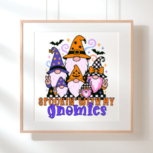 Talare med mina vänner: Retro Halloween-vänner Poster
