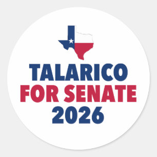 Talarico för senaten 2026 val Texas Runt Klistermärke