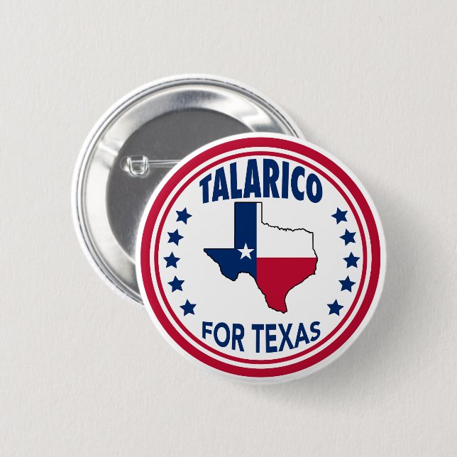 Talarico för Texas Red White Blue-valet Knapp (Framsida & baksida)