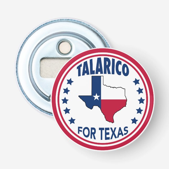 Talarico för Texas röda vita blåa val Flasköppnare (Framsidan)