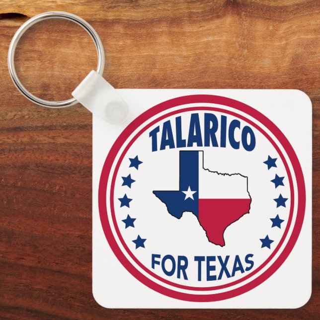 Talarico för Texas Röda Vita Blåa Val Nyckelring (Framsida)