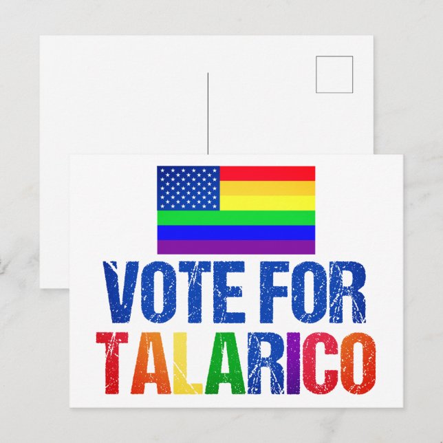 Talarico Rainbow American Flag 2026 val Vykort (Fram/baksida)