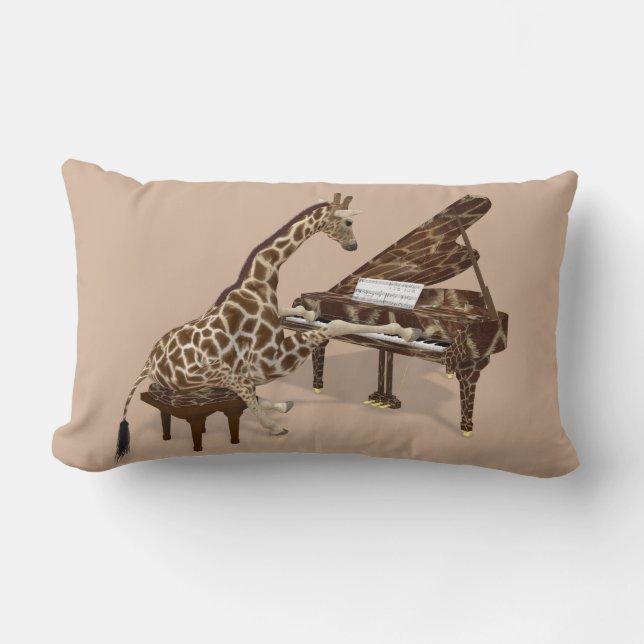 Talated Giraffe Plays Grand Piano Lumbarkudde (Framsida)