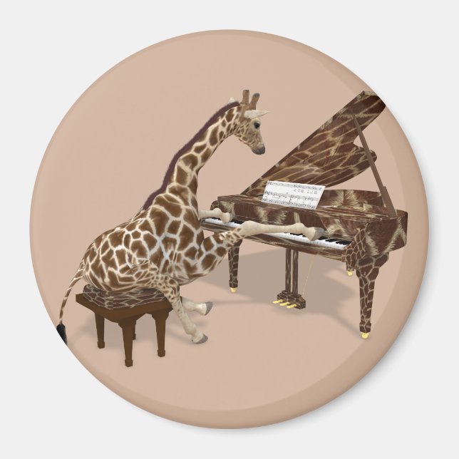 Talated Giraffe Plays Grand Piano Magnet (Framsidan)