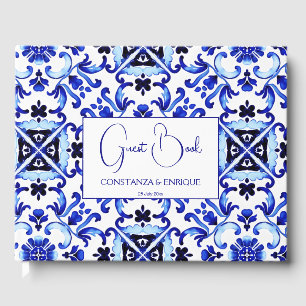 Talavera azulejo blue tile vintage Mexikanska bröl Gästböcker