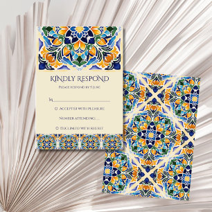 Talavera azulejo blue tile vintage Mexikanska bröl OSA Kort