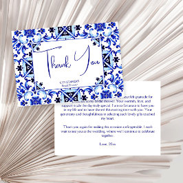 Talavera azulejo blue tiles Mexikanska möhippan Tack Kort