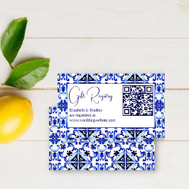 Talavera azulejo blue tiles qr presentregister tilläggskort
