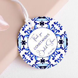 Talavera azulejo maiolica blue tiles tack gåvor etiketter