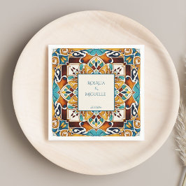 Talavera azulejo-vintagen Mexikanska bröllop Pappersservett