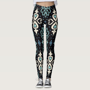 Talavera Azulejos Moroccan Tile Mosaic Leggings