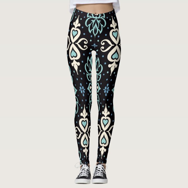 Talavera Azulejos Moroccan Tile Mosaic Leggings (Framsida)