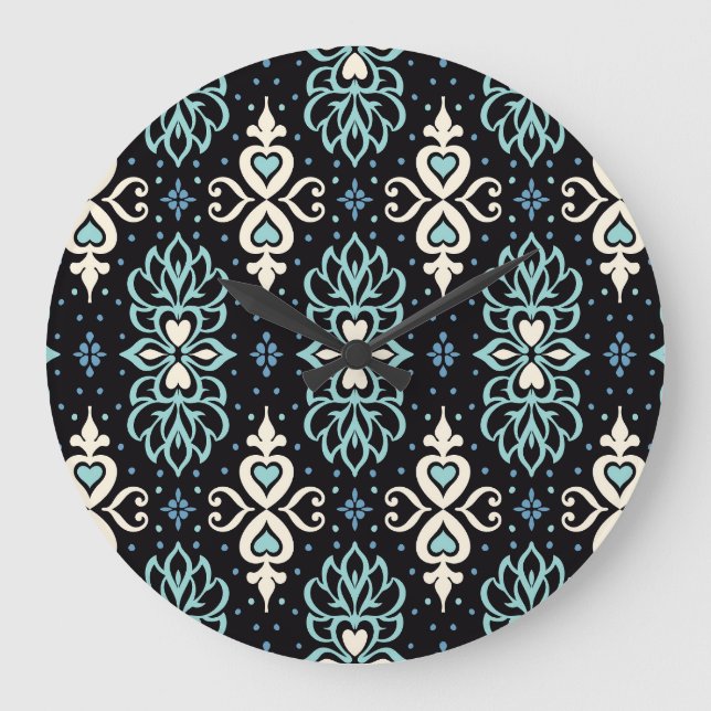 Talavera Azulejos Moroccan Tile Mosaic Stor Klocka (Framsida)