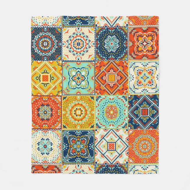 Talavera, Azulejos, Turkiska mosaic tapet. Fleecefilt (Framsidan)