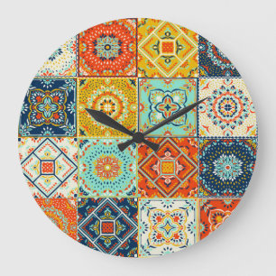 Talavera, Azulejos, Turkiska mosaic tapet. Stor Klocka
