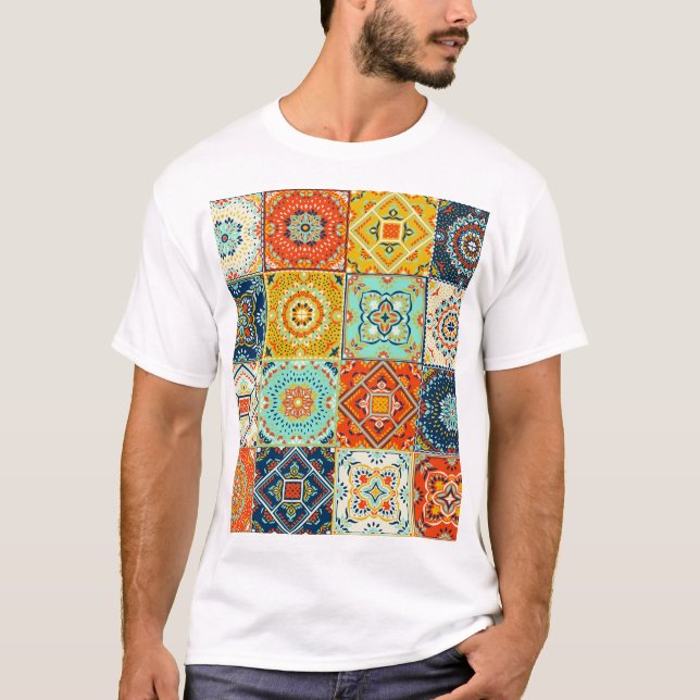 Talavera, Azulejos, Turkiska mosaic tapet. T Shirt (Framsida)