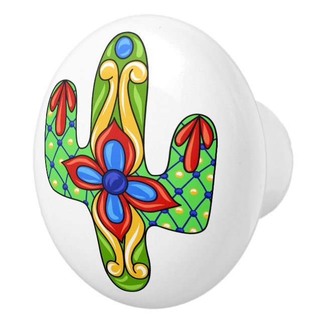 Talavera Cactus Ceramic Drawer Knob Knopp (Höger)