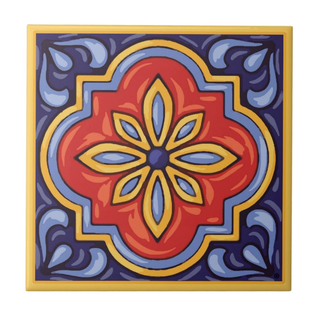 Talavera Ceramic Tile-1 Kakelplatta (Framsidan)