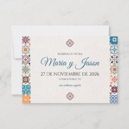 Talavera Colorful Floral Fiesta Spanish Wedding Spara Datumet