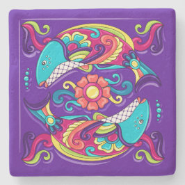 Talavera Fish Koi Poi Stenunderlägg