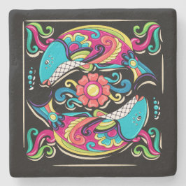 Talavera Fish Koi Poi Stenunderlägg