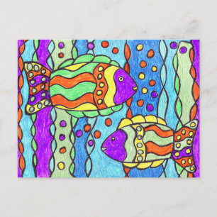 Talavera Fish Postcard Vykort