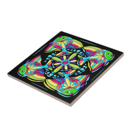 Talavera Fish Tile Design Kakelplatta