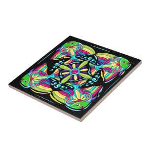 Talavera Fish Tile Design Kakelplatta