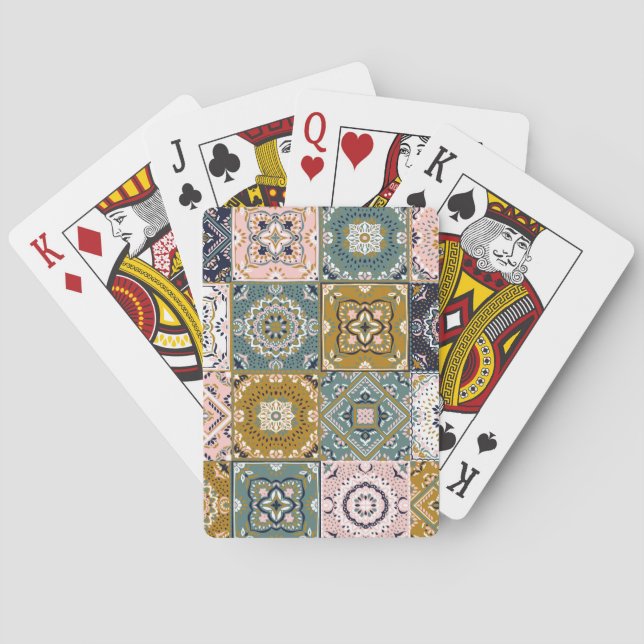 Talavera Indian: Patchwork, Ethnic Mosaic. Casinokort (Baksidan)