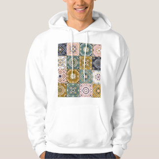 Talavera Indian: Patchwork, Ethnic Mosaic. Hoodie