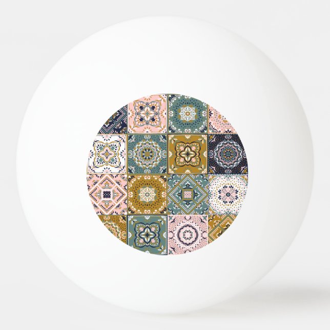 Talavera Indian: Patchwork, Ethnic Mosaic. Pingisboll (Framsidan)