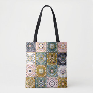 Talavera Indian: Patchwork, Ethnic Mosaic. Tygkasse