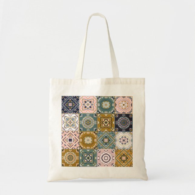 Talavera Indian: Patchwork, Ethnic Mosaic. Tygkasse (Framsidan)
