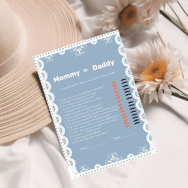 Talavera Mexikanskt skårskort för babydusch i baby Inbjudningar